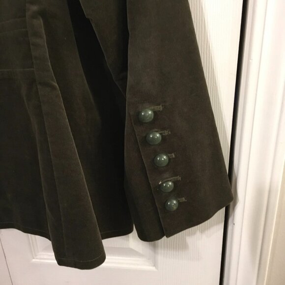 Talbots Dark Olive Green Velvet Blazer 16W - Picture 5 of 8